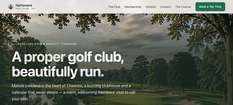 Hartsmere Golf Club — the Hallmark archetype hero