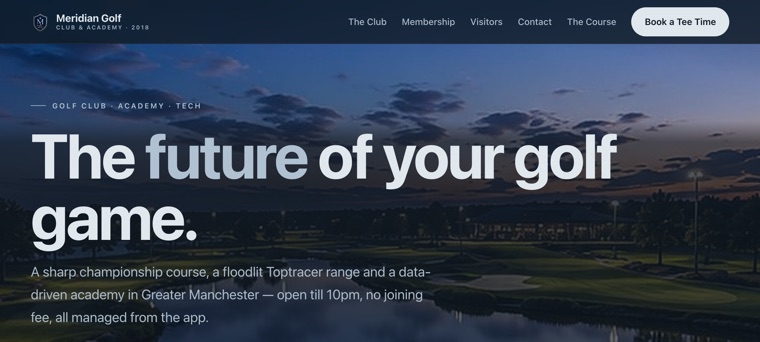 Meridian Golf — the Vanguard archetype hero