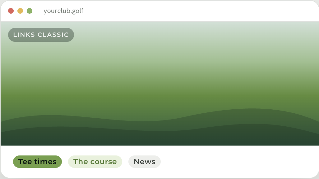 Choosing a golf-ready website template in ClubForged