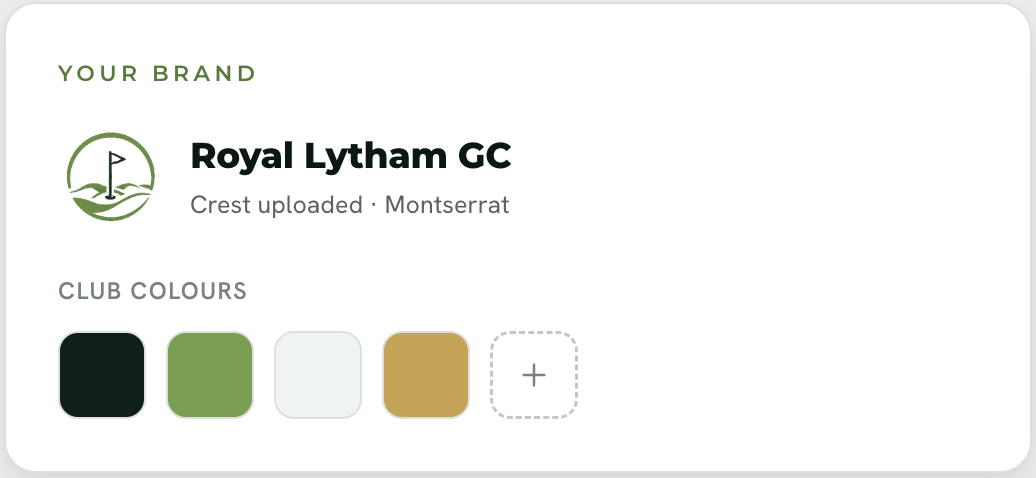 Applying a club crest and brand colours to a ClubForged site